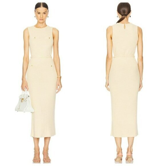 L'Academie by Marianna Eleanor Midi Dress - Butter Yellow - Picture 1 of 12